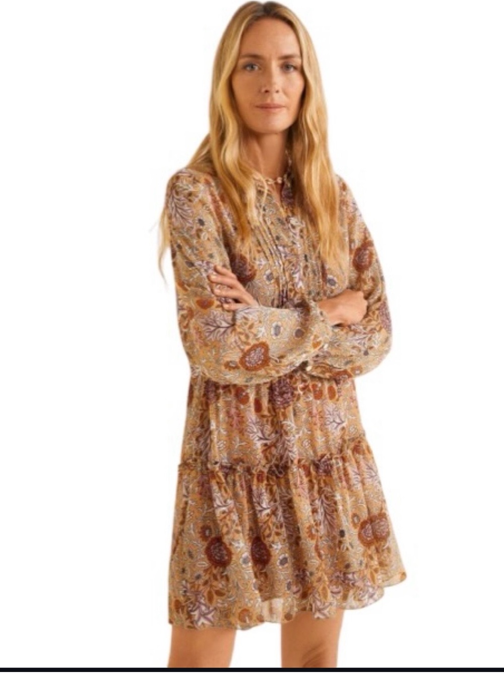 MNG Mango Sheer Floral Dress with Slip Liner Size 10